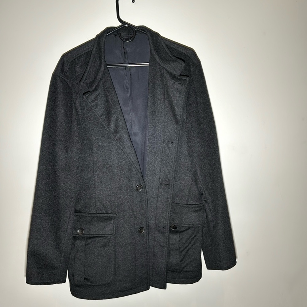 Giorgio Armani Mens Le Collezioni Dark Gray Blazer - Large